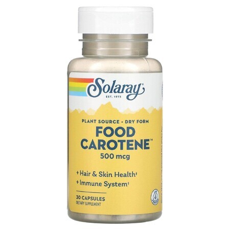 Food Carotene 25000IU Solaray, 30 capsules, Secom