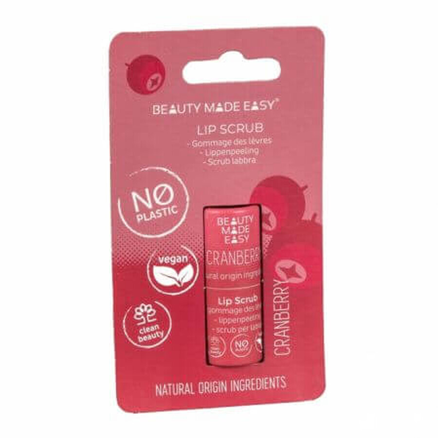 Scrub pentru buze Cranberry, 6g, Beauty Made Easy