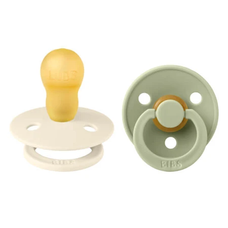 Set 2 ciucci Color Latex, 18-36 mesi, Avorio/Salvia, Bavaglini