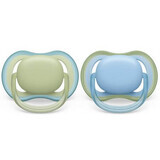 Philips Avent Ultra Luchtfopspenen, 0-6 maanden, 2 stuks, Groen en Blauw, SCF085/21, Philips