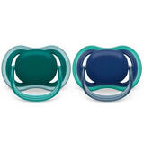 Philips Avent Ultra Luchtfopspenen, 6-18 maanden, 2 stuks, Groen en Blauw, SCF085/31, Philips