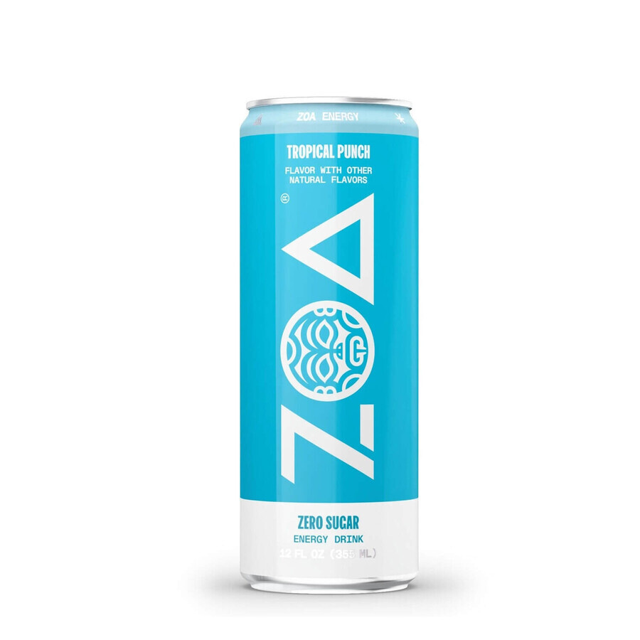 ZOA™ Energy Drink Zero Sugar Boisson énergétique sans sucre avec Tropical Punch, 355 ml, GNC