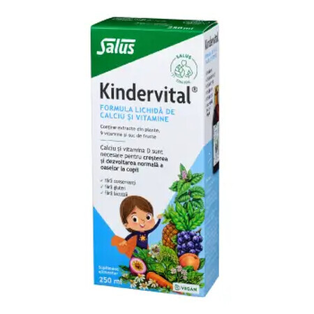 Kindervital® formula liquida di calcio e vitamine, 250 ml, Salus