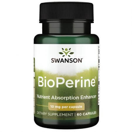 Extract de Piper Negru BioPerine, 10 mg, 60 capsule, Swanson