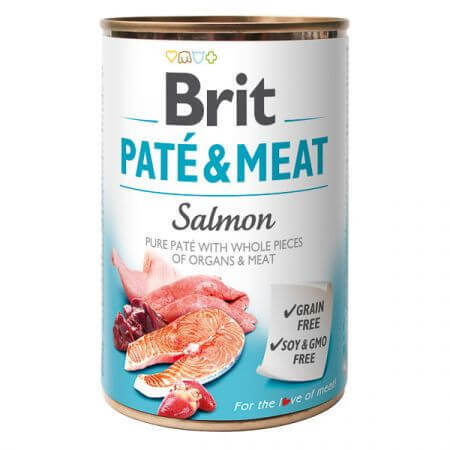 Pate &amp; Meat natvoer met zalm voor honden, 400 g, Brit