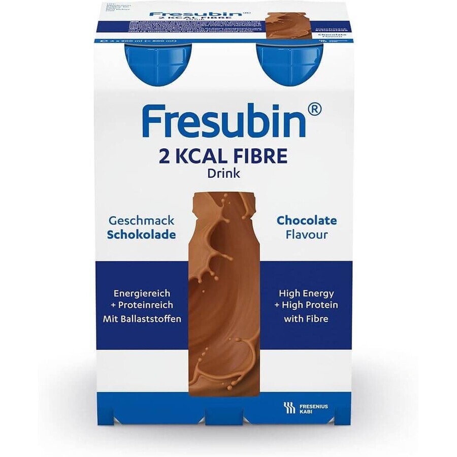 Fresubin 2 kcal chocolate fibre drink, 4 x 200 ml, Fresenius Kabi