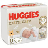 Extra Care diapers, No. 0, &lt;3.5 kg, 25 pieces, Huggies