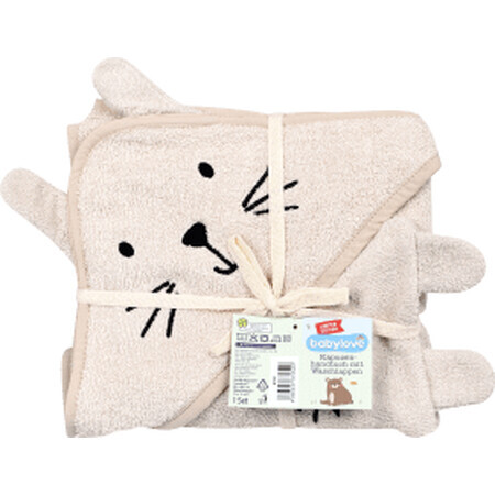 Babylove Children's towel and glove set, 1 pc