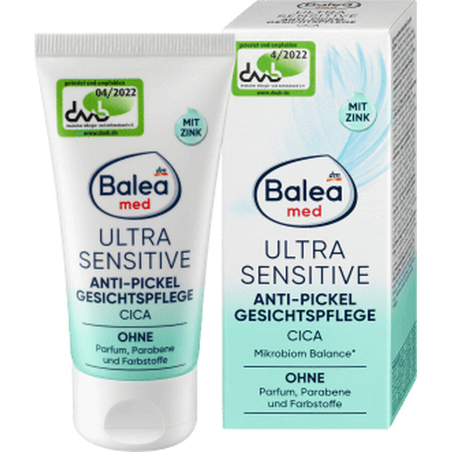 Balea MED Ultragevoelige gezichtscrème tegen puistjes, 50 ml