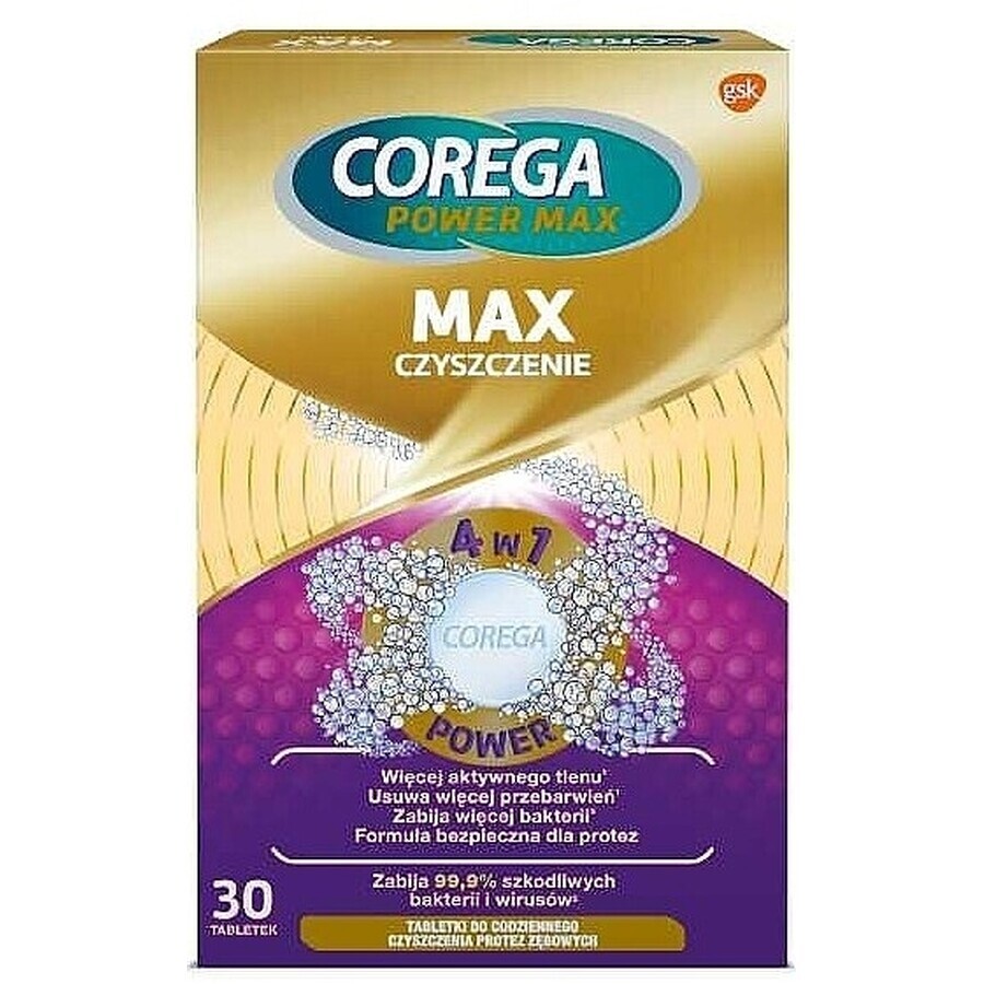 Corega Max Clean x 30 bruistabletten, Gsk