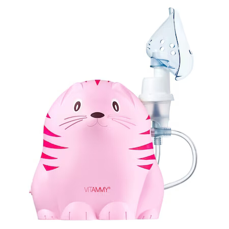 Vitammy Gattino A1503 aerosol machine, nebulizer with compressor, pediatric and adult mask, Pink