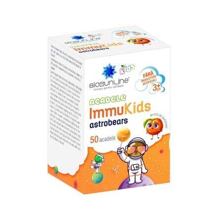 Immukids Astrobears BioSunLine sucettes au goût d'orange, 50 pièces, Helcor