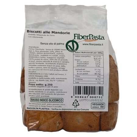 Almond biscuits, 250 g, Fiber Pasta