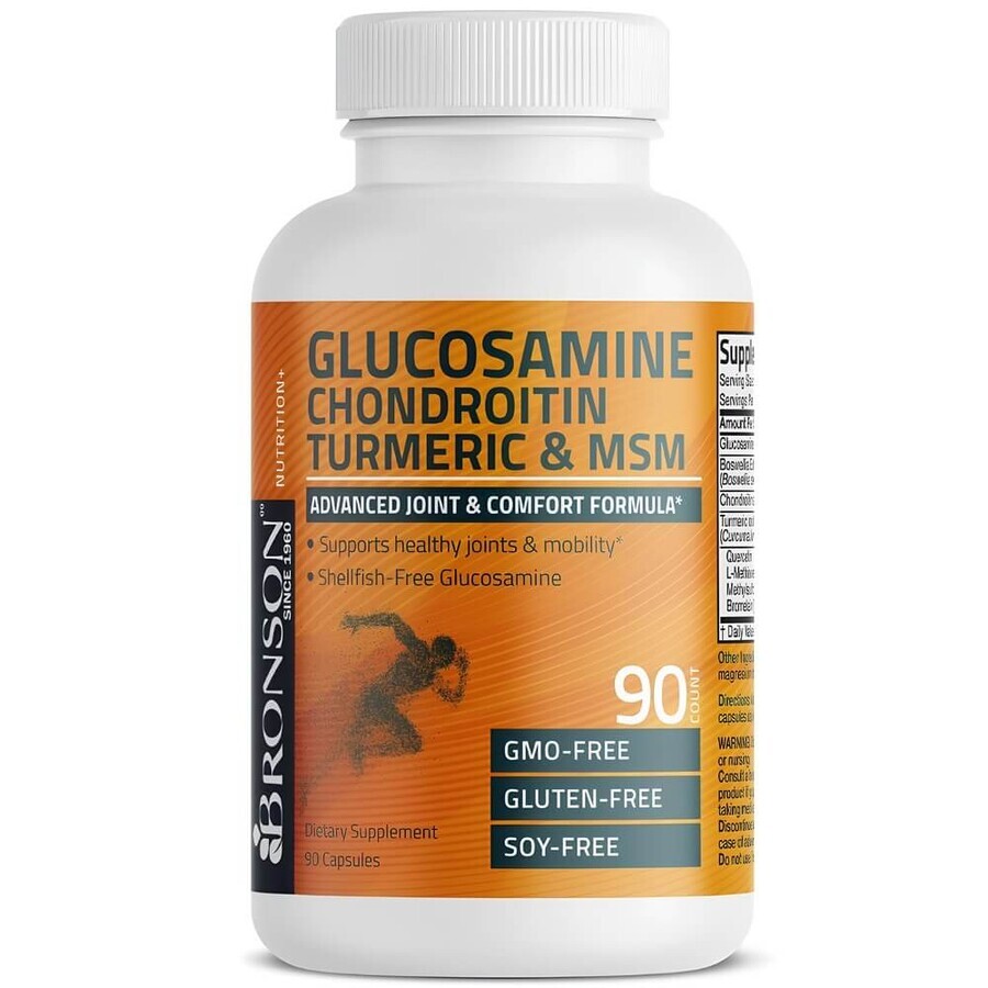 Glucosamine Chondroïtine Kurkuma &amp; MSM, 90 capsules, Bronson