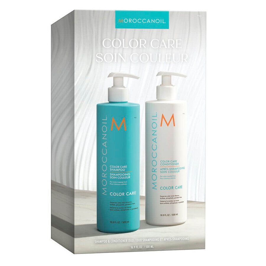 Ensemble pour cheveux colorés shampooing 500 ml + après-shampooing 500 ml Color Care, Moroccanoil