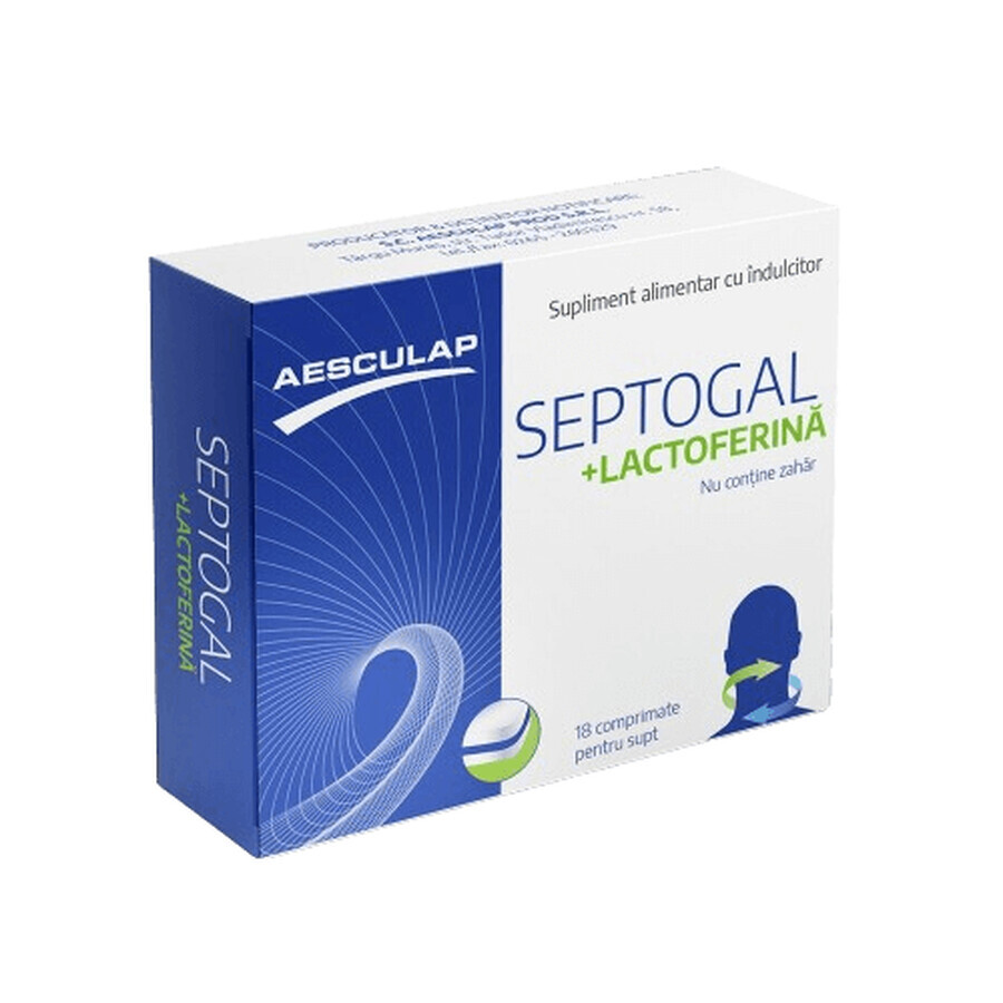 Septogal + Lactoferrin, 18 Tabletten zum Lutschen, Aesculap