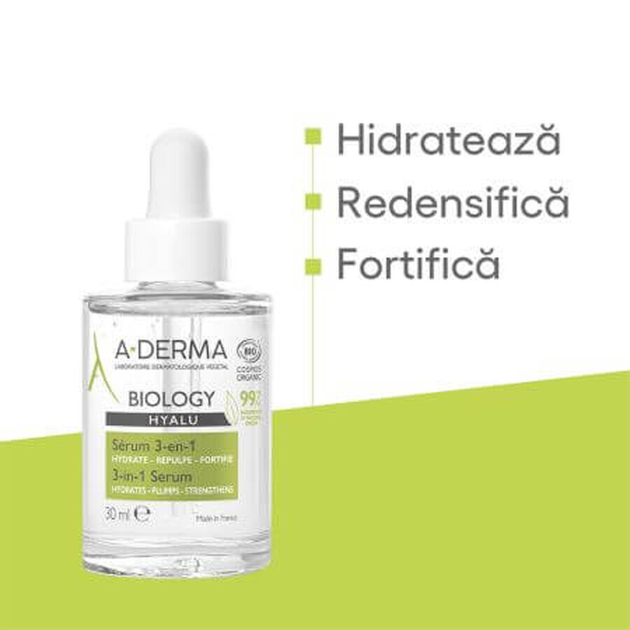 A-Derma Biologie Hyalu Hydraterend Serum 3 in 1, 30 ml