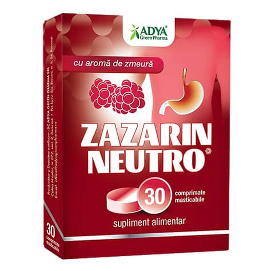 Heartburn food supplement Zazarin Neutro, 30 tablets, Adya Green Pharma