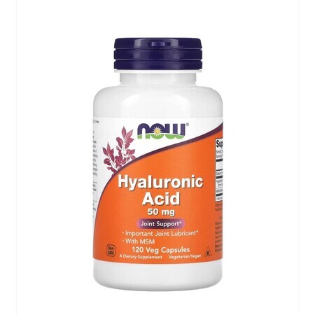 Hyaluronzuur 50 mg + MSM x 60 cps, Now Foods 