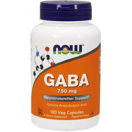 Gaba 750 mg x 100 cps, Now Foods