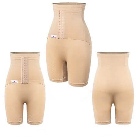 Formende Strumpfhose mit integriertem postnatalem Bauchgurt, Größe L, Beige, Wondermom