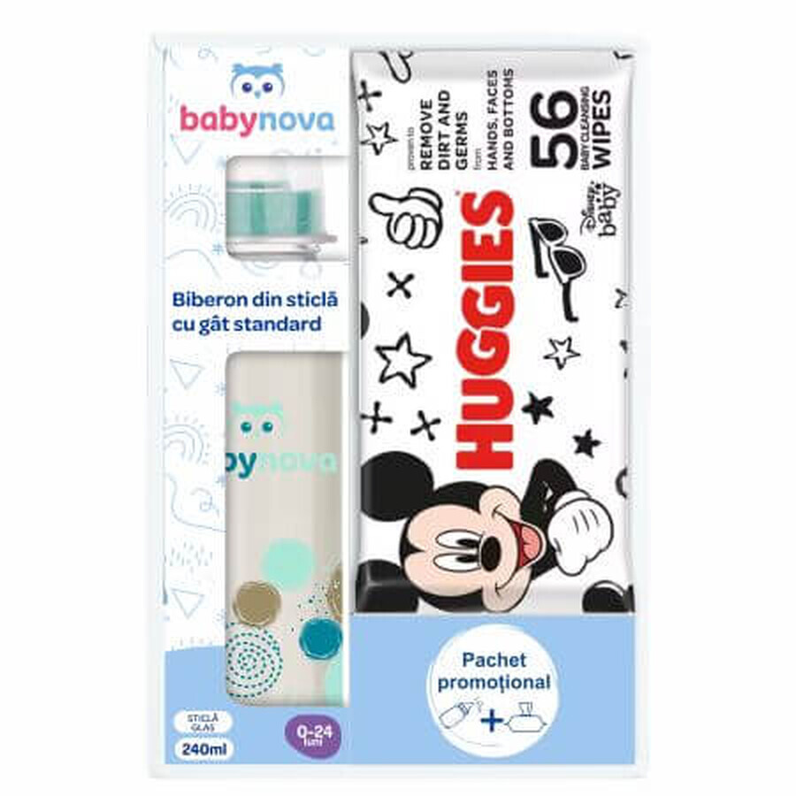 Flessenpakket + Huggies Disney vochtige doekjes, Baby Nova