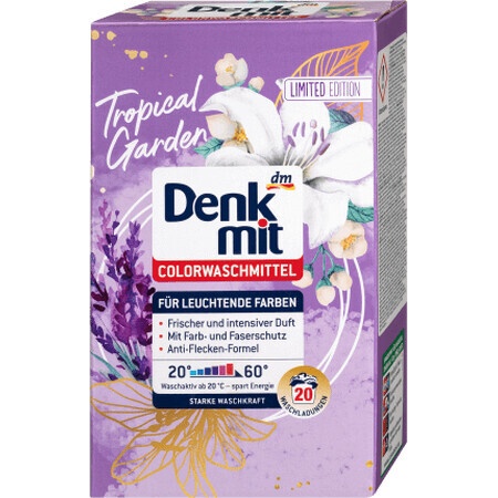 Denkmit Detergente para ropa de color, en polvo, jardín tropical 20 lavados, 20 lavados