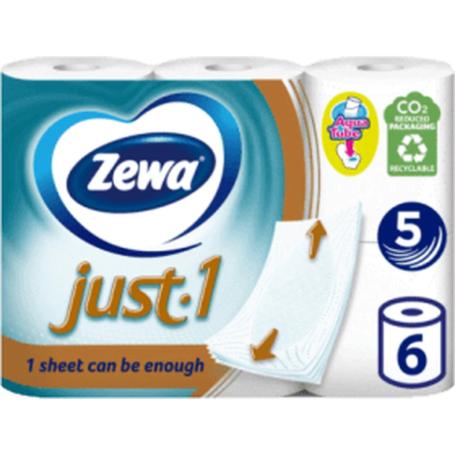Zewa Toilet paper Just 1 5 layers, 6 pcs