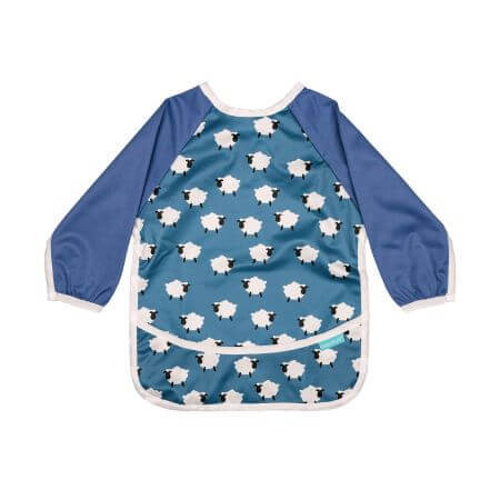 Long sleeve bib with pocket, Blue Eyes, Coccorito