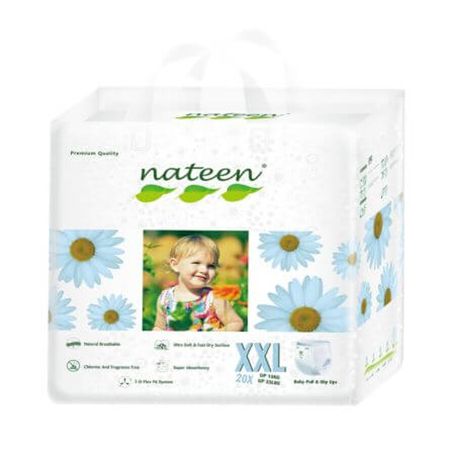 Premium Line Hypoallergene Luierbroekjes, 3D Flex &amp; Fit, Nr. 6, + 15 kg, 20 stuks, Nateen