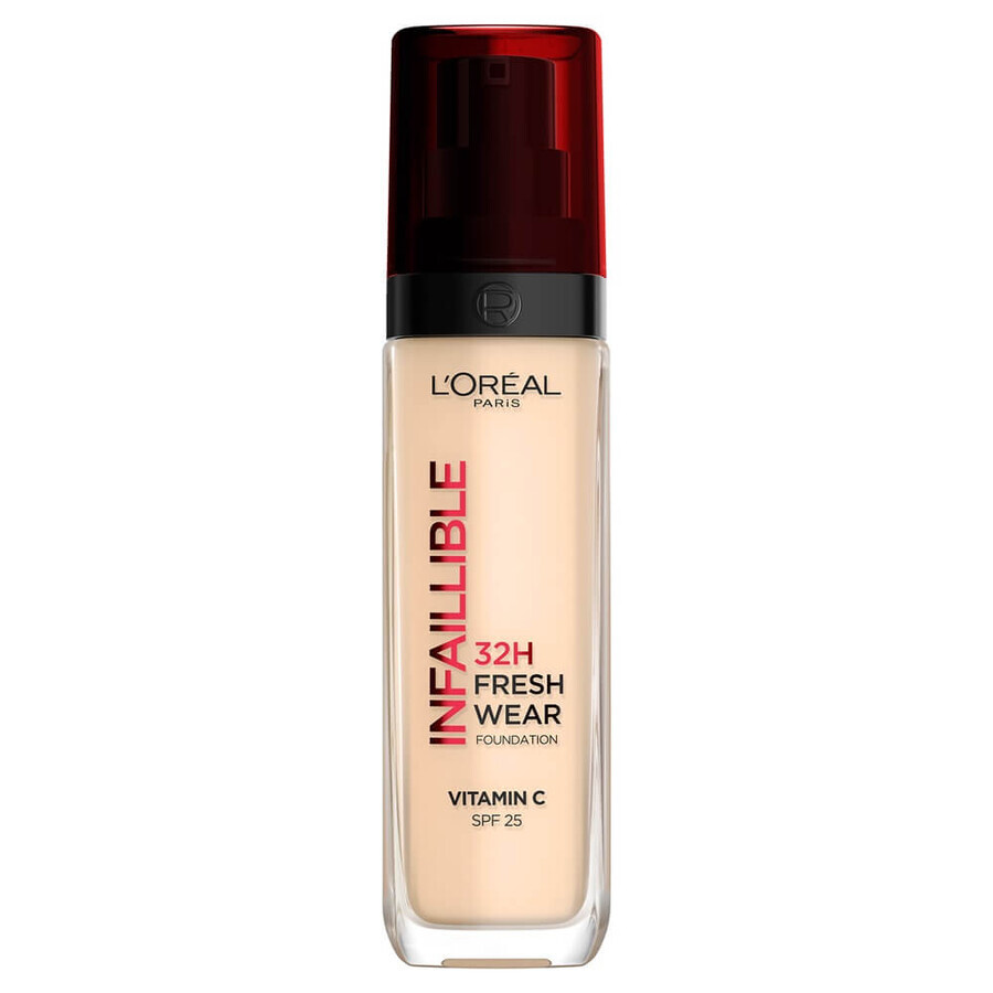 Base de maquillaje Infaillible 32H Fresh Wear 15 Fair-Light resistente a la transferencia, 30 ml, L'Oreal