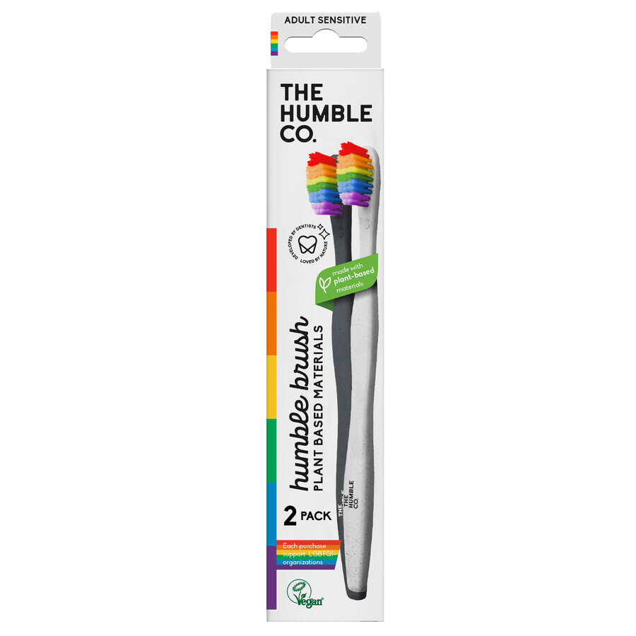 Spazzolino da denti a base vegetale Soft Proud, 2 pezzi, The Humble Co