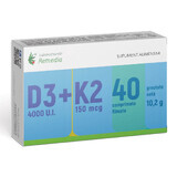 Vitamin D3 4000 IU + Vitamin K2 150 mcg, 40 film-coated tablets, Remedia