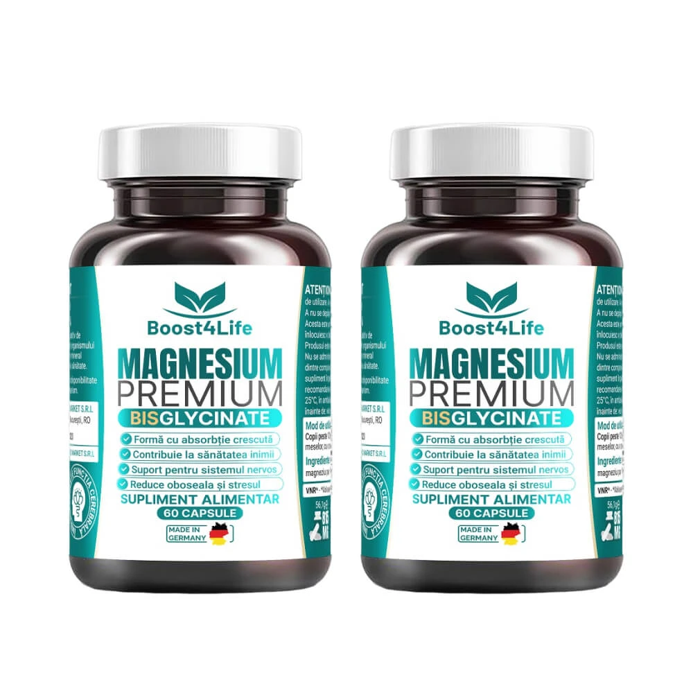 Boost4Life Magnesiumbisglycinaat Premium Pakket, 2 × 60 capsules