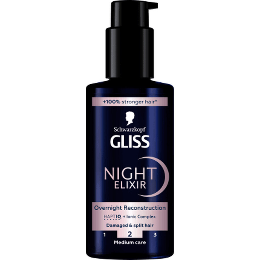 Schwarzkopf GLISS Elixir de noche para cabellos dañados y puntas abiertas, 100 ml