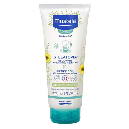 Gel nettoyant pour peaux atopiques Stelatopia, 200 ml, Mustela