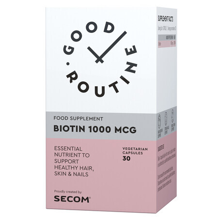 Biotine 1000 mcg Good Routine, 30 gélules végétales, Secom