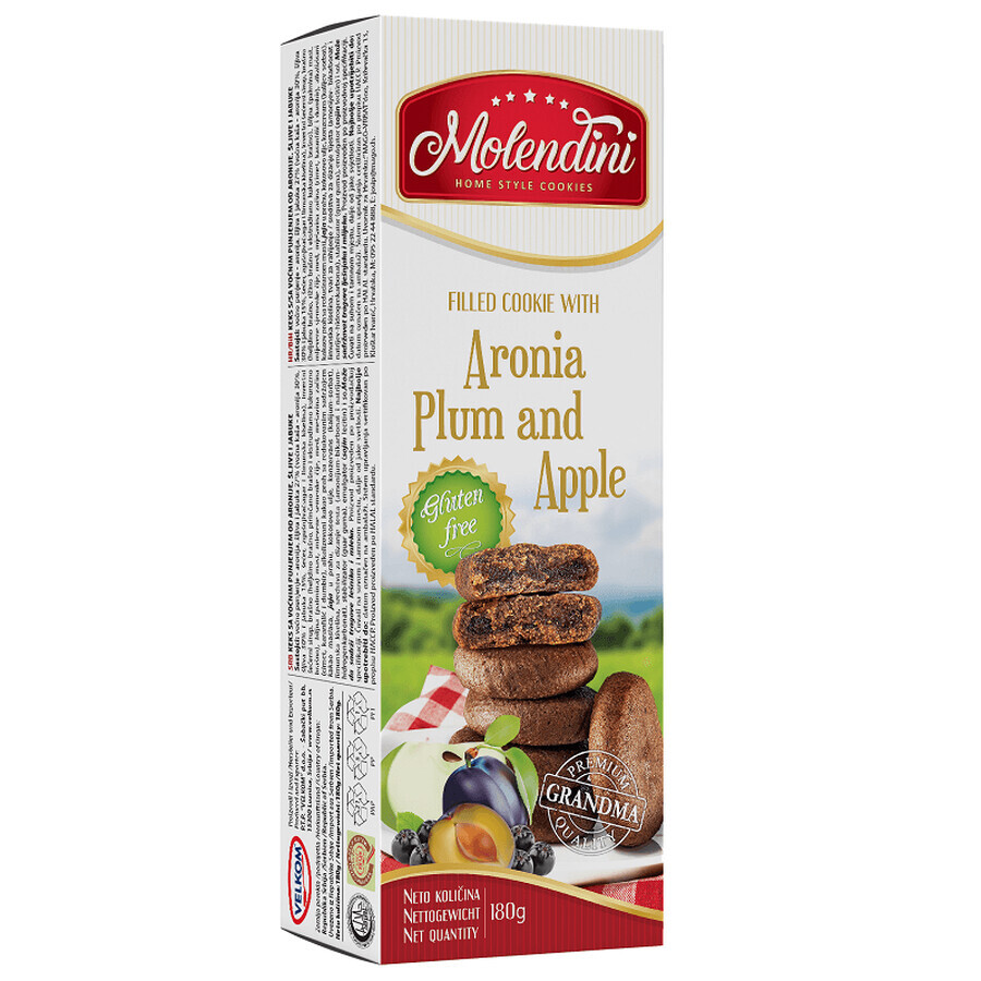 Aronia, plum and apple filled cookies, 180 g, Molendini