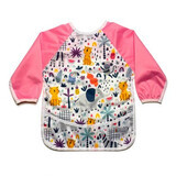 Bib with long sleeve and pocket, 6-18 months, Jungle, Pink, Coccorito