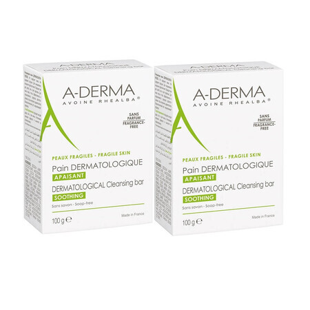 A-Derma Jabón dermatológico con leche de avena, 200 g