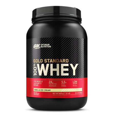 Whey Gold Standard Vanilla Ice Cream protein powder, 900 g, Optimum Nutrition