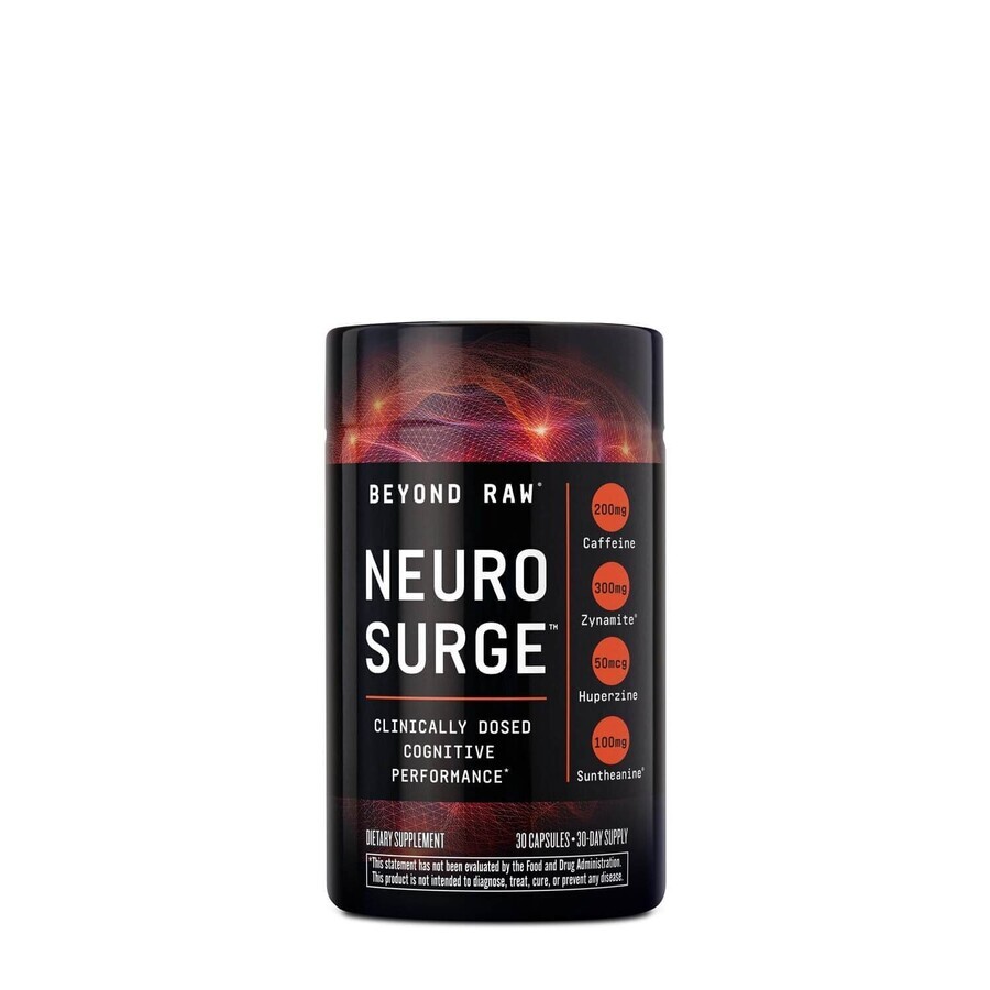 Beyond Raw Neuro Surge, Formula Nootropica pentru Performanta Cognitiva, 30 cps, GNC