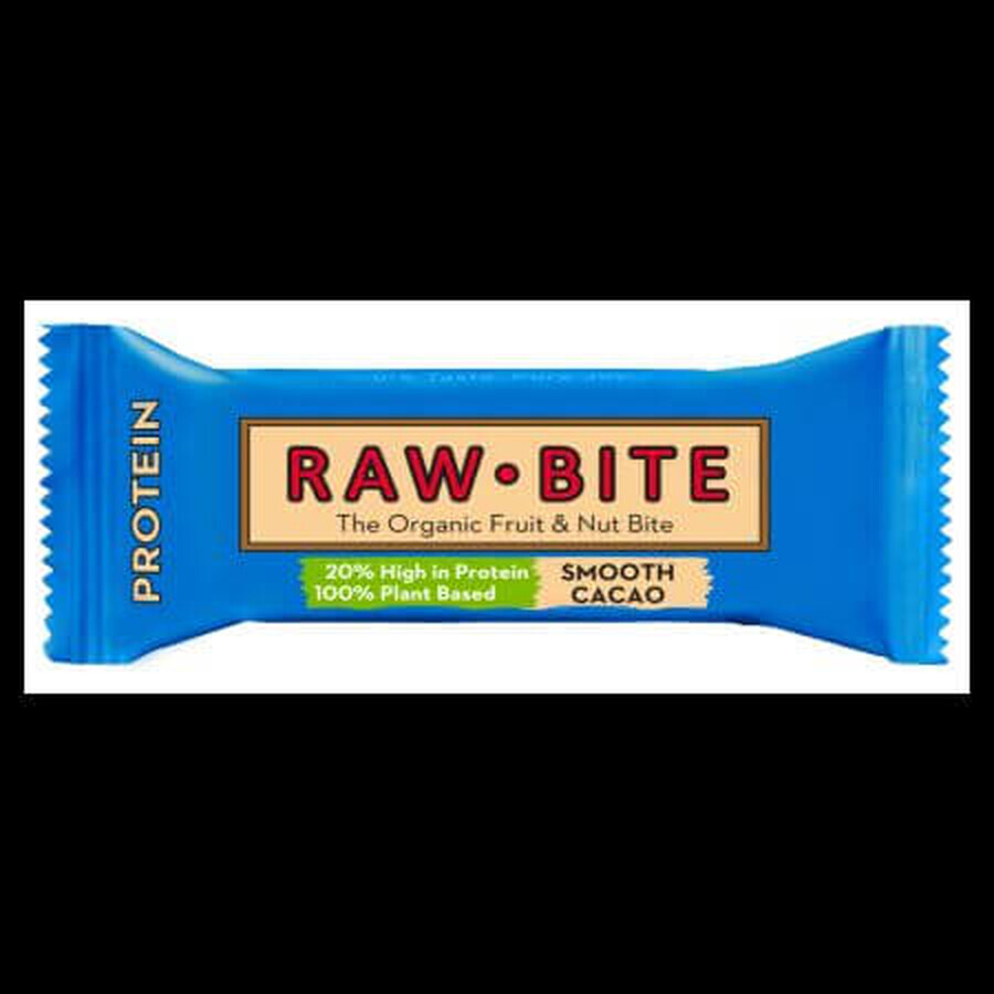 Barretta bioproteica Smooth Cacao, 45 g, Rawbite