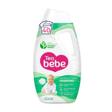 Gel nettoyant doux et propre, aloès, 1800 ml, Teo Baby