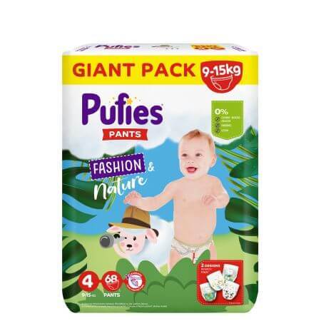 Luierbroekjes Fashion &amp; Nature, nr. 4, 9-15 kg, 68 stuks, Pufies