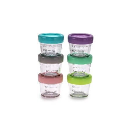 Set de 6 récipients en verre pour aliments pour bébés, 6 x 118 ml, Melii