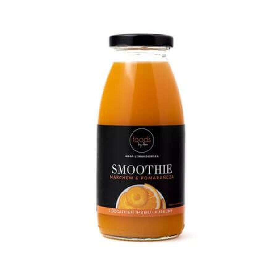 Smoothie de carottes à l'orange, à l'extrait de gingembre et au curcuma, 250ml, Foods By Ann