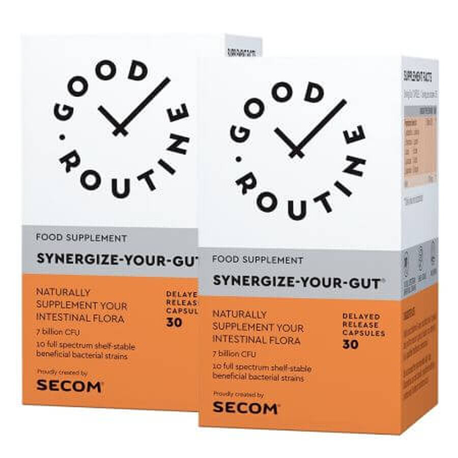 Synergize Your Gut Good Routine, 2 x 30 capsules, Secom