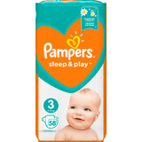 Pampers Sleep &amp; Play Baby Diapers, size 3, 6-10kg, 58 pcs