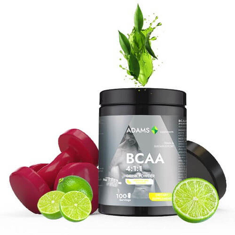 BCAA 4:1:1 saveur citron et lime en poudre, 400 g, Adams